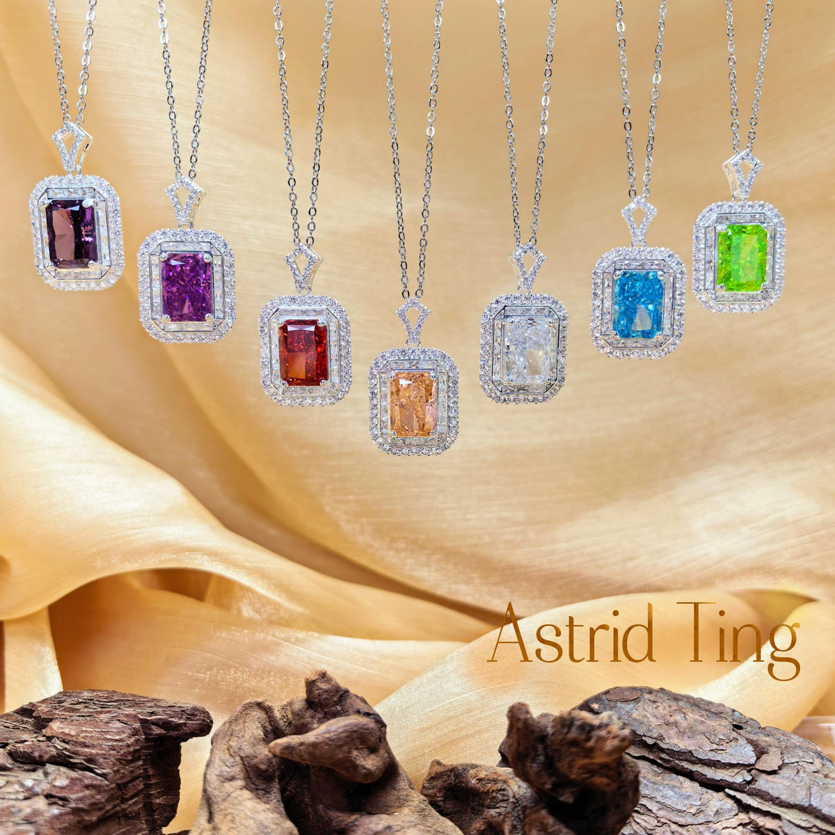 Limited Vintage Halo Ice-Flower Cut CZ Statement Necklace | Heavy Silver-Plated Brass Cable Chain 46.5cm