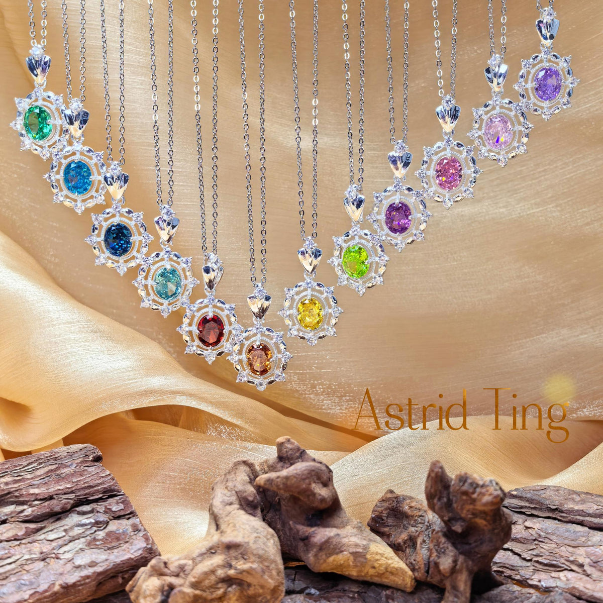 Limited Vintage Halo Ice-Flower Cut Oval CZ Statement Necklace | Heavy Silver-Plated Brass Cable Chain 46.5cm