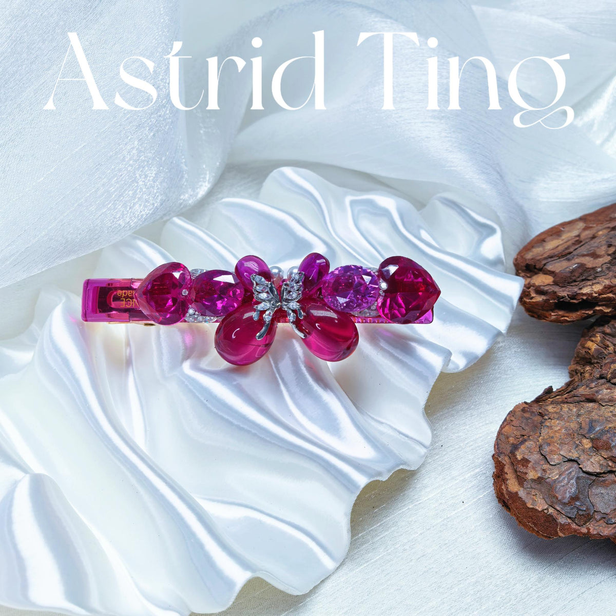 Handcrafted One-of-a-Kind Side Bangs Hair Clip — Ruby Red Synthetic Gemstone Statement Piece