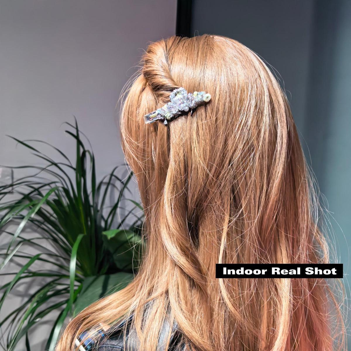 Handcrafted One-of-a-Kind Side Bangs Hair Clip — Clear Crystal Oval, Cushion & Emerald-Cut Zircon Statement Piece