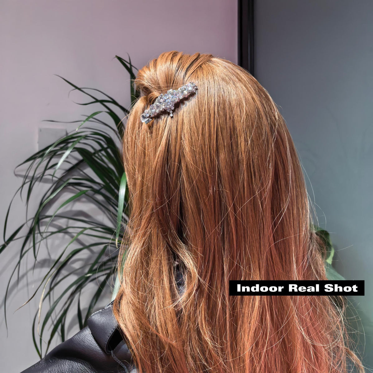 Handcrafted One-of-a-Kind Side Bangs Hair Clip — Icy Clear Crystal Multi-Cut Zircon Statement Piece