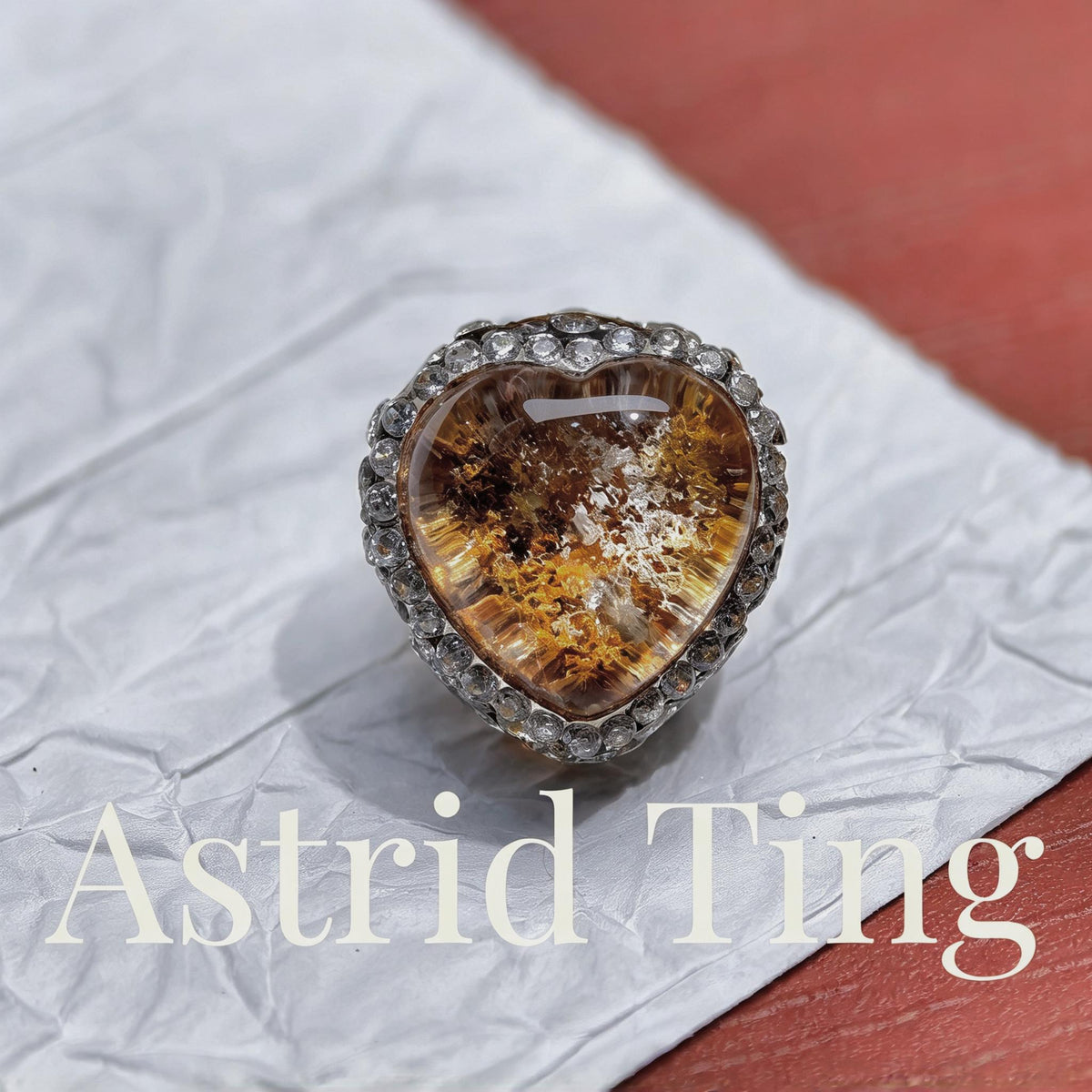 Handcrafted Natural Phantom Quartz Nail Charm | Heart & Round