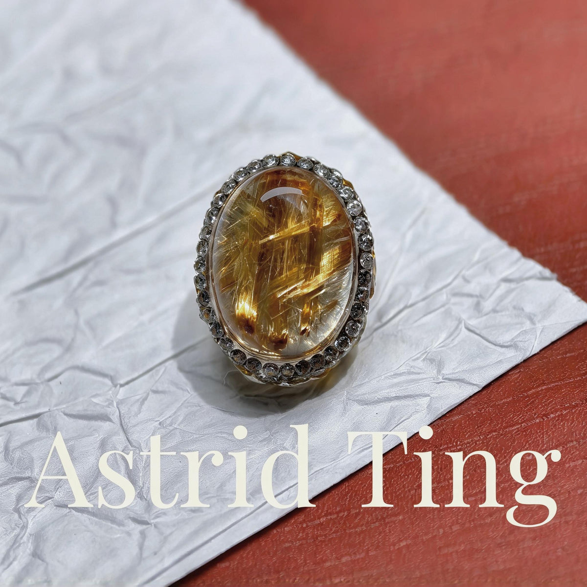 Handcrafted Oval Rutilated Quartz Nail Charm