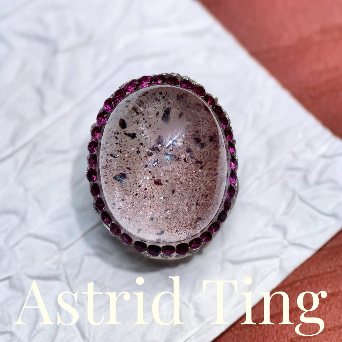 Handcrafted Super Seven Crystal Nail Charm | Fuchsia Halo