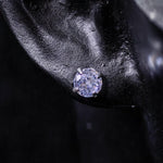 4mm starburst‑cut lavender tone cz titanium screw‑back stud earring
