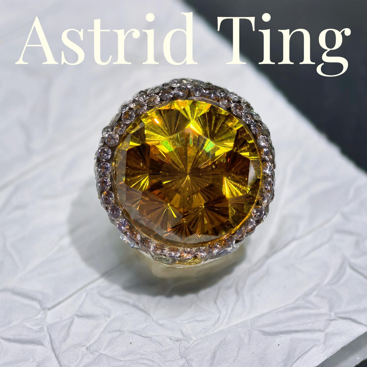 Handmade 10mm Round Brilliant CZ Nail Charm with Pavé Halo