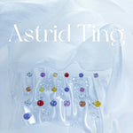 6/8mm four‑leaf clover‑cut multi‑color cz titanium‑steel screw‑back studs flat‑lay