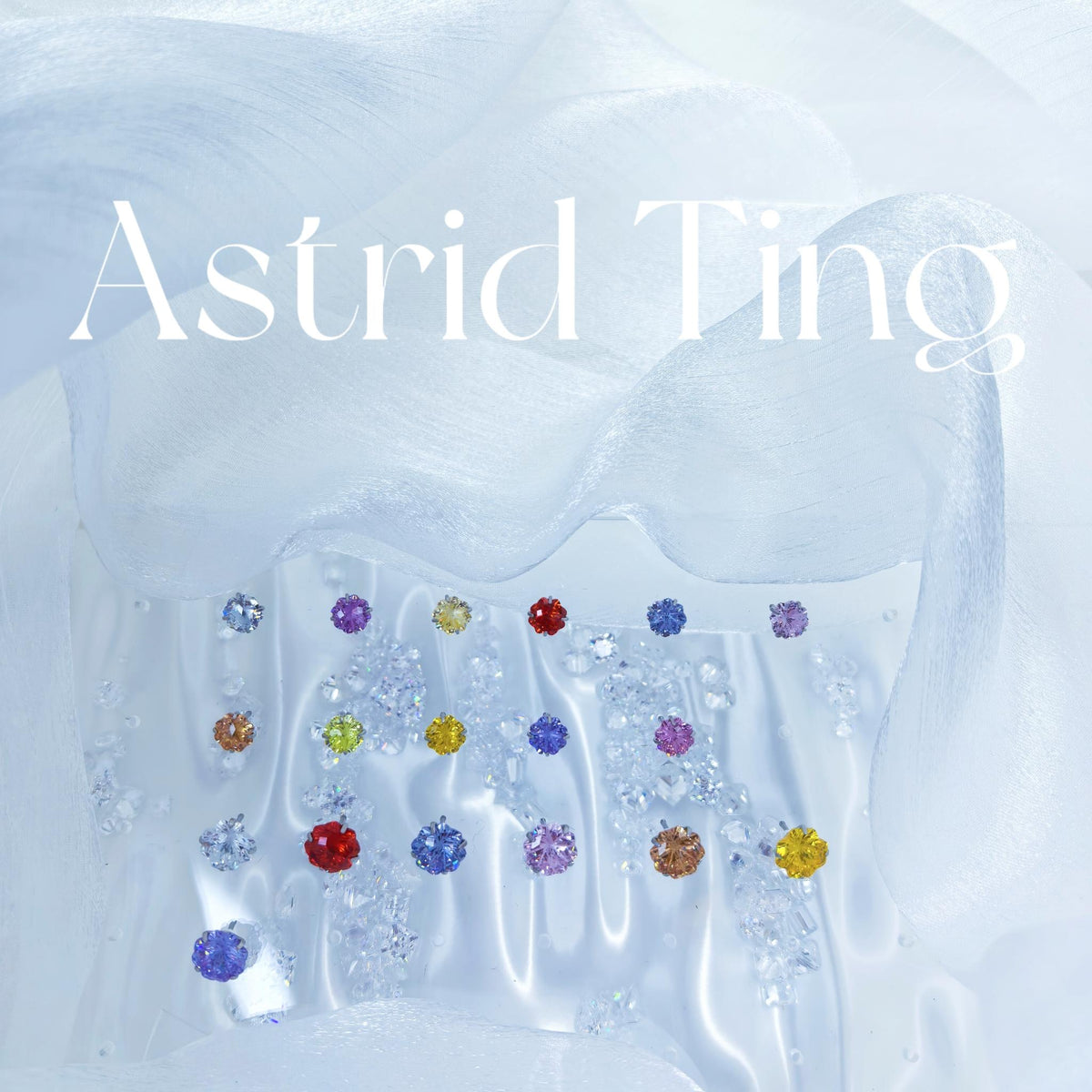 6/8mm four‑leaf clover‑cut multi‑color cz titanium‑steel screw‑back studs flat‑lay