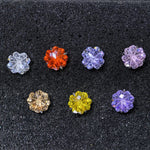 8mm Four‑leaf Clover cut cubic zirconia stud earring, textured grip screw‑back titanium‑steel bold cartilage ear stud