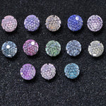 8mm iridescent aurora kaleidoscope cubic zirconia screw back stud earrings multi color set flat lay