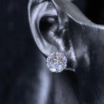 8mm octagonal bouquet‑cut d color white cz titanium‑steel screw‑back stud earring
