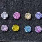 8mm Conch cut cubic zirconia stud earring, knurled non‑slip screw‑on backing titanium‑steel statement piercing jewelry