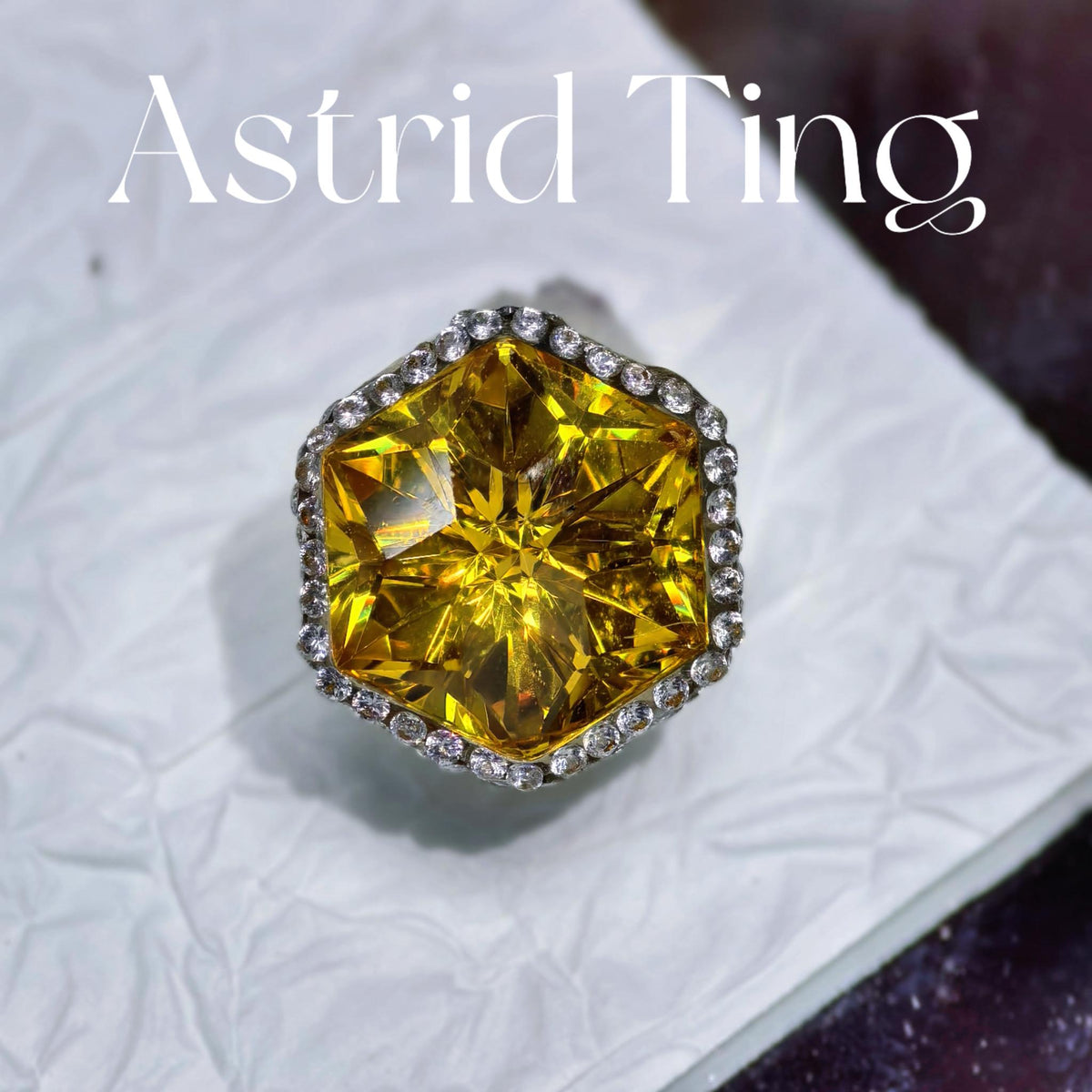 Handmade 10mm Hexagon CZ Nail Charm, Exclusive Custom-Cut Pavé Nail Jewelry