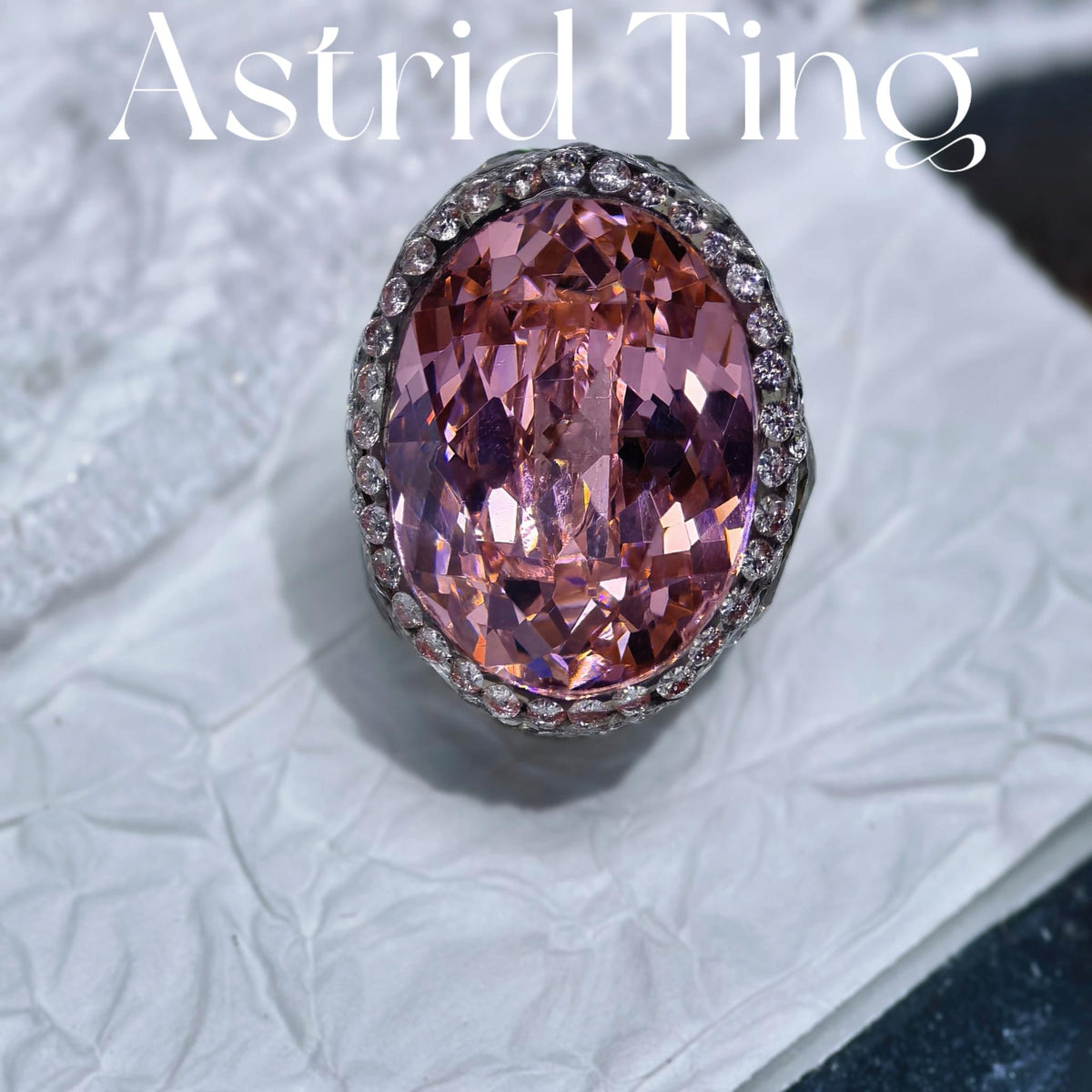 Handmade 9x12mm Oval Brilliant CZ Nail Charm with Pavé Halo
