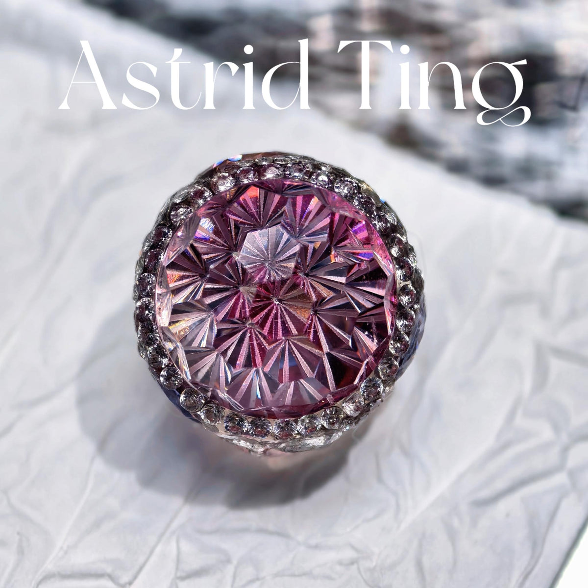Handmade 10mm Round-Brilliant Firework Cut Two-Tone CZ Nail Charm