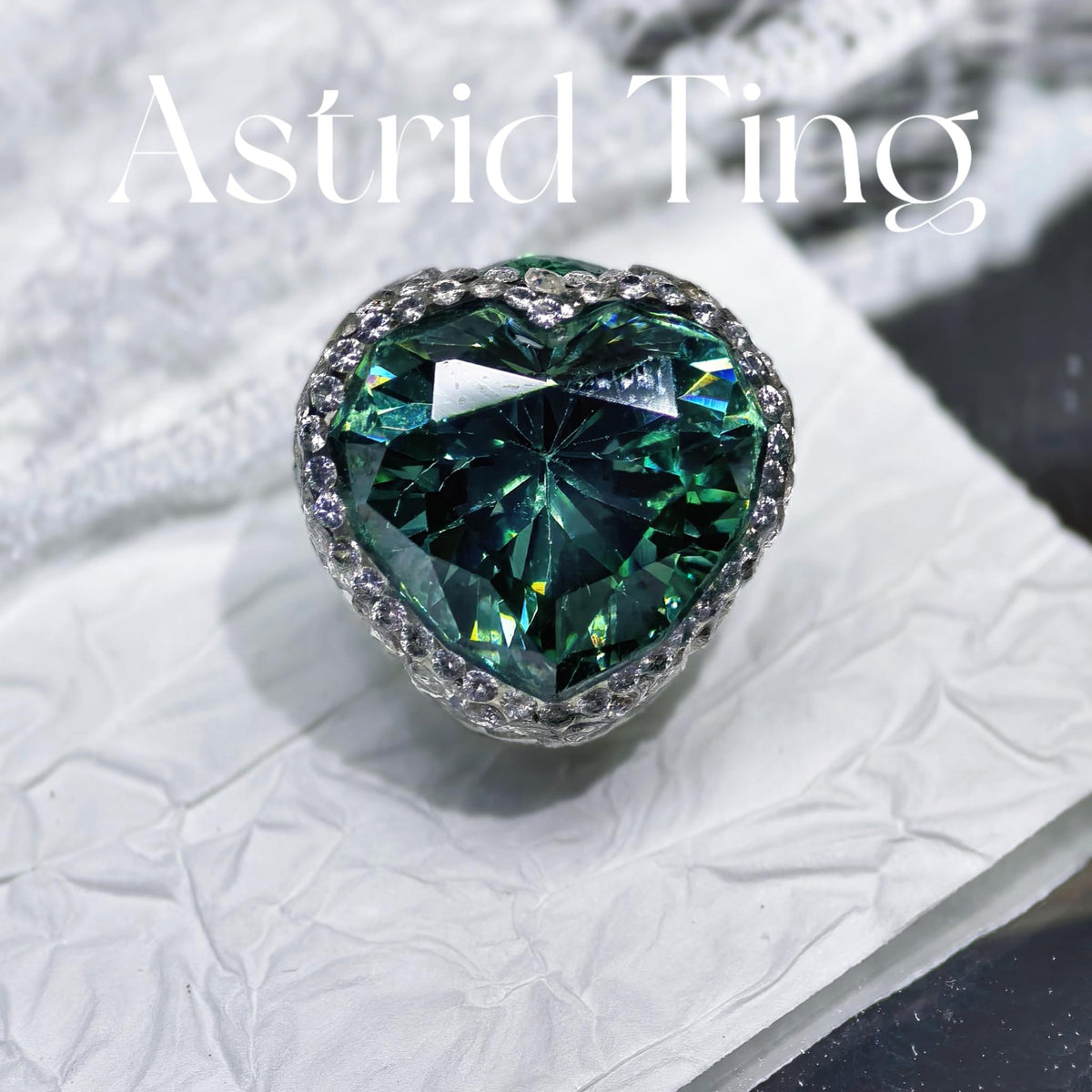 Handmade 10x12mm Geometric Heart-Shaped CZ Nail Charm – Exclusive Custom-Cut Pavé Nail Jewelry