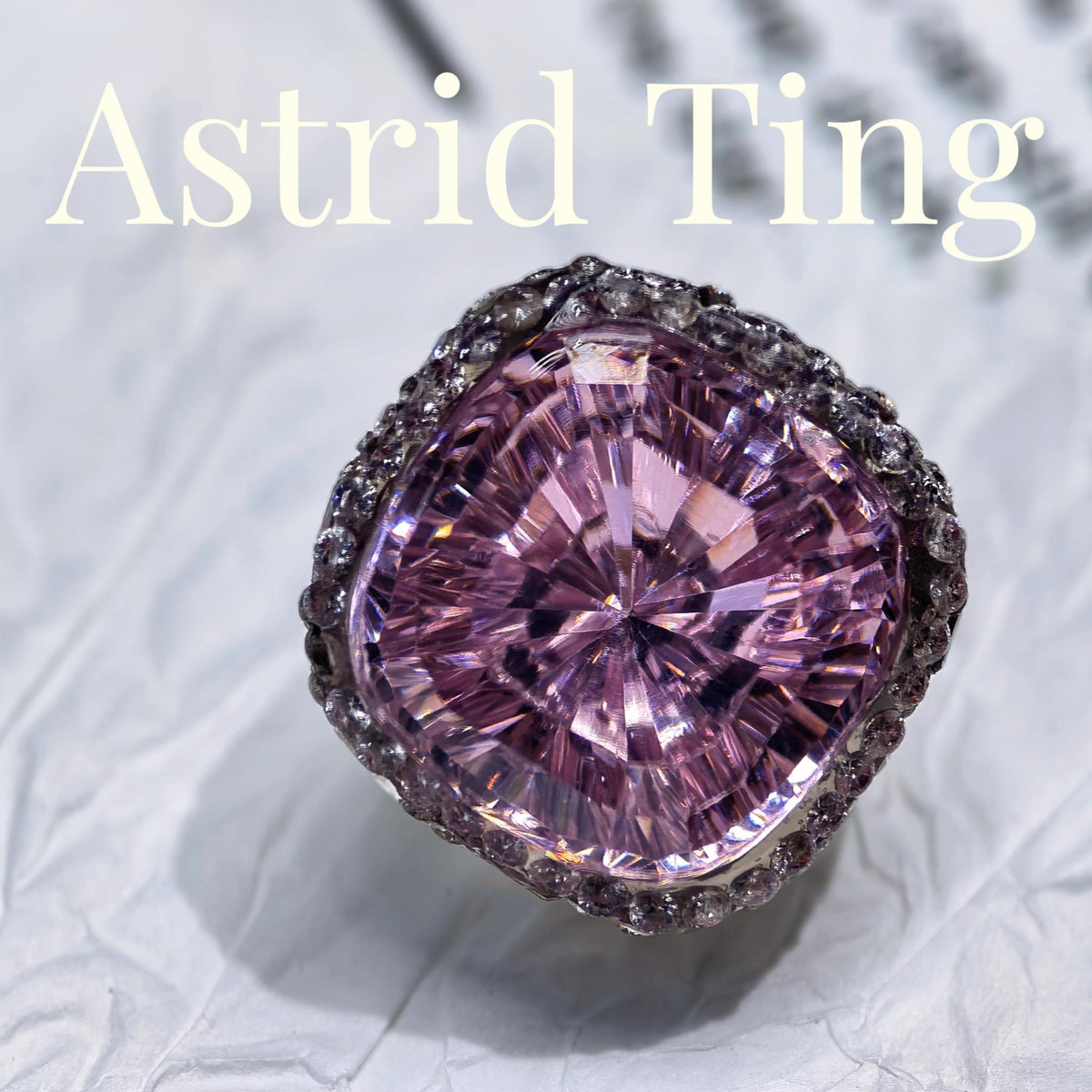 Handmade 10mm Cushion CZ Nail Charm with Pavé Halo | Exclusive Custom-Cut