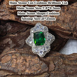 Cushion‑brilliant cut cubic zirconia croc charm, D‑green tone, jibbitz compatible