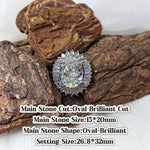 Crushed Ice Cut 15x20mm G Color White Tone hand‑set cubic zirconia croc charm