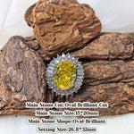 Crushed Ice Cut 15x20mm Golden Yellow Tone cubic zirconia handmade croc charm