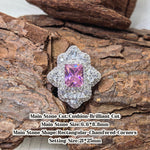 Cushion‑Brilliant Cut 6.6*8.8mm medium pink tone zircon croc charm handmade shoe ornament