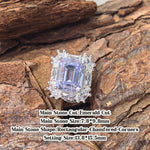 Emerald Cut 7.8*9.8mm lavender tone zircon croc charm handcrafted shoe ornament